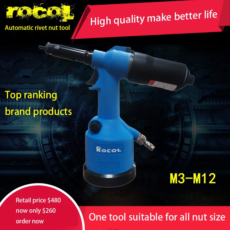 M3-M12 Handheld Thread Insert Air Rivet Nut Gun Tool